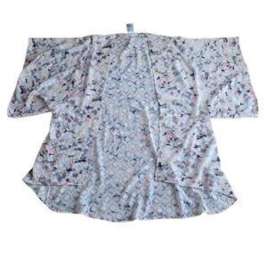 Anthropologie multicolor textured sheer kimono fits Sz S-M